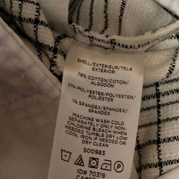 Ann Taylor Women White Black Plaid High Rise Straight Leg Trousers Pants Size 8 - Picture 5 of 5